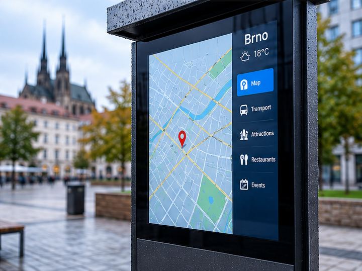 Outdoor city information kiosk